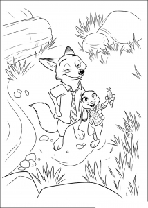 Simple Dibujos para colorear gratis de zootopia para descargar