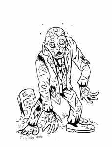 Páginas para colorir zombies para crianças