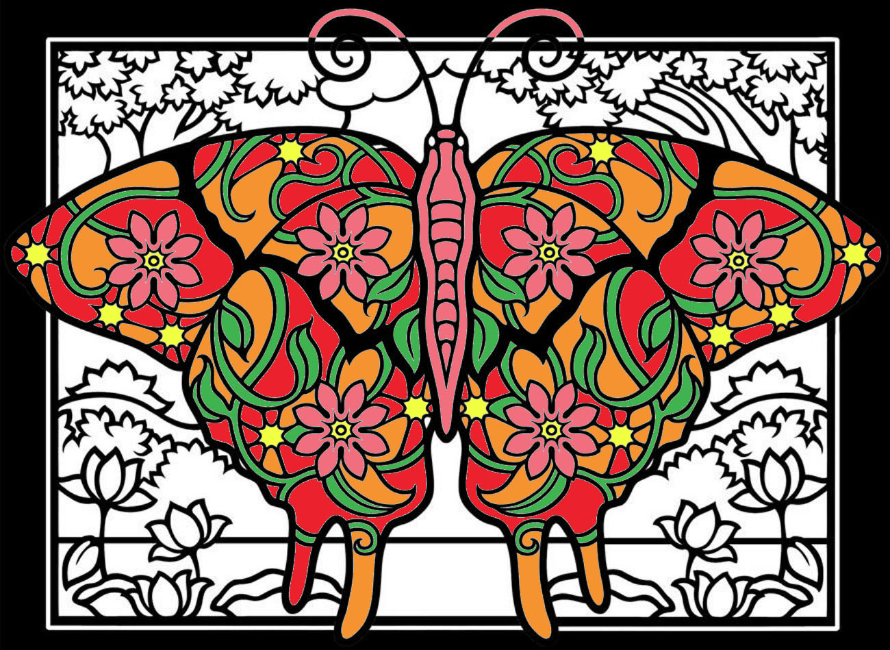 Realistische Gottesanbeterin - Ausmalbilder von Schmetterlinge und Insekten  zum Ausmalen, image size:1300x949