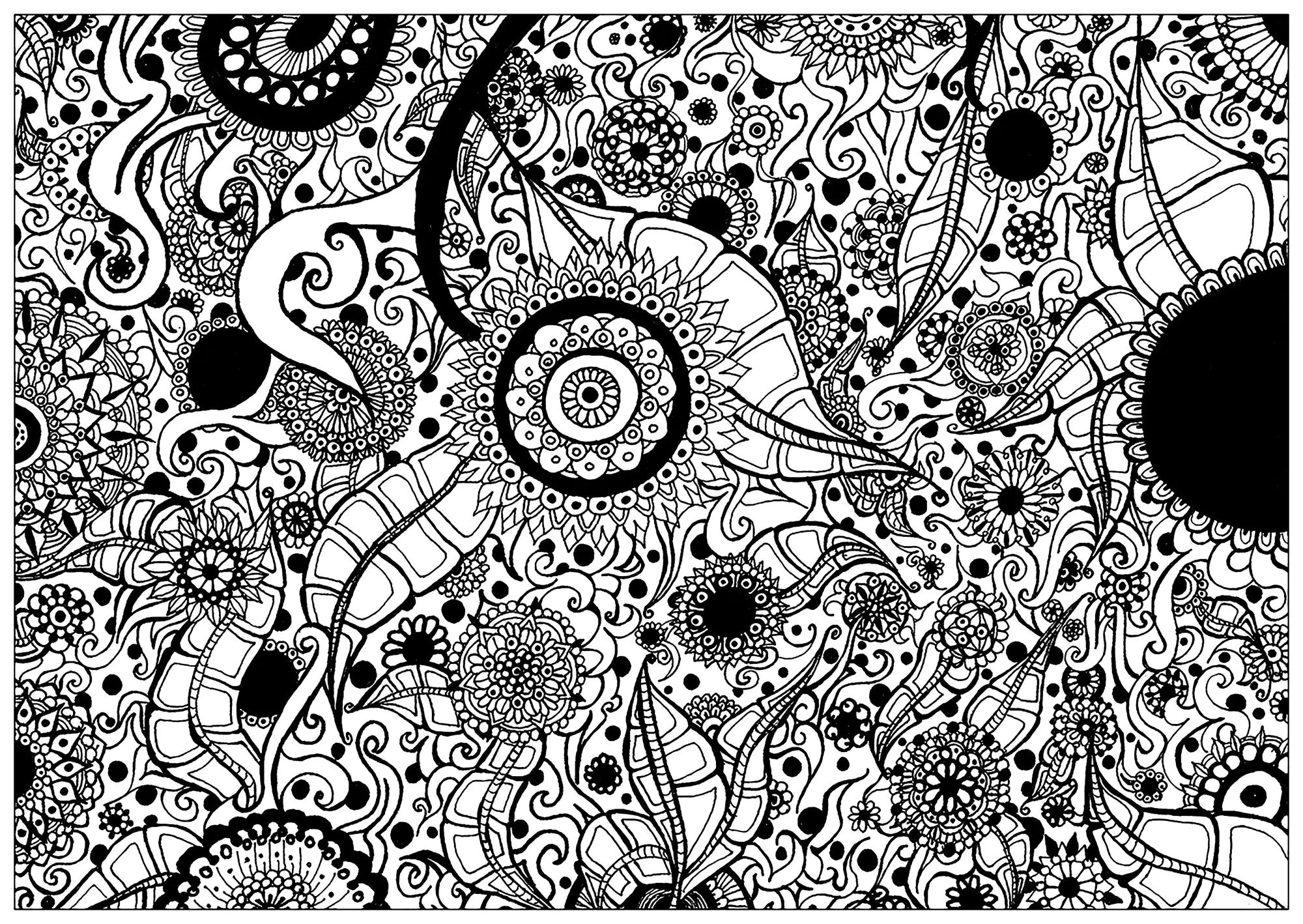 Tapete zum Ausmalen mit Blumen (Elanise Art)