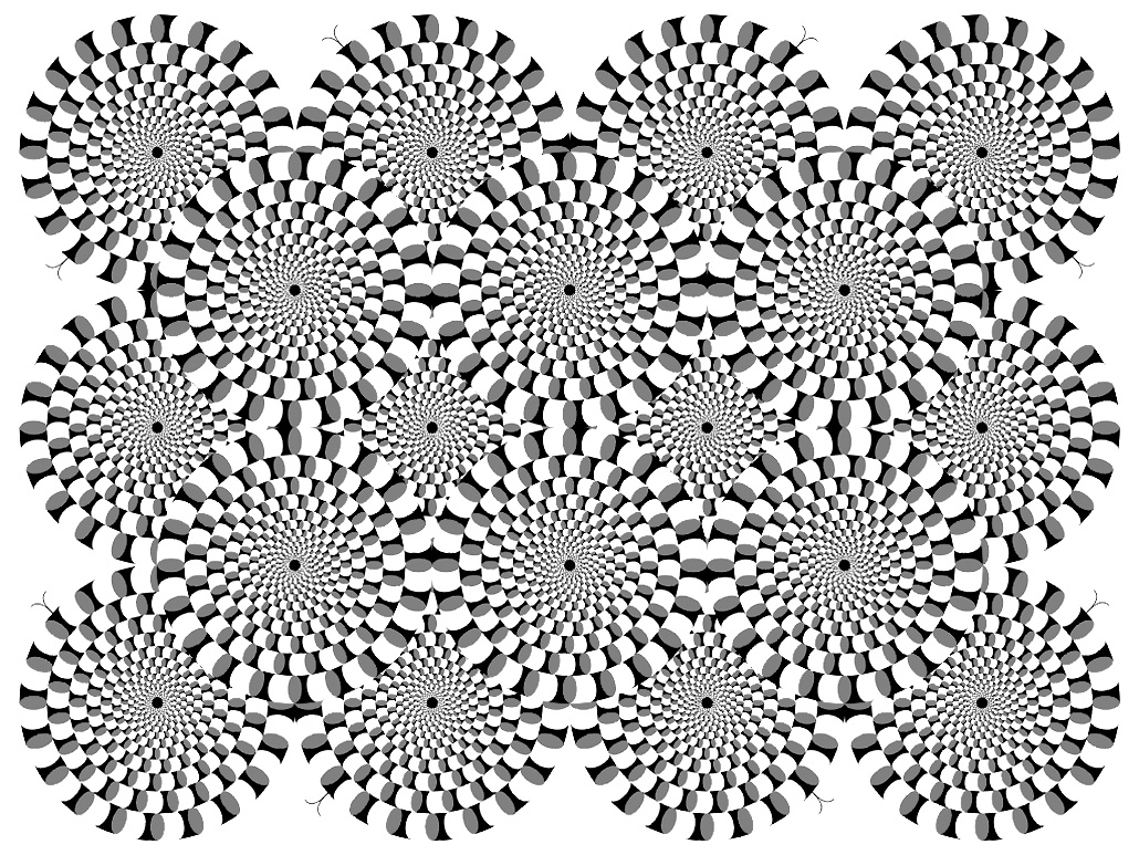 Bild mit mehreren Kreisen, die zu einer optischen Täuschung zusammengesetzt sind