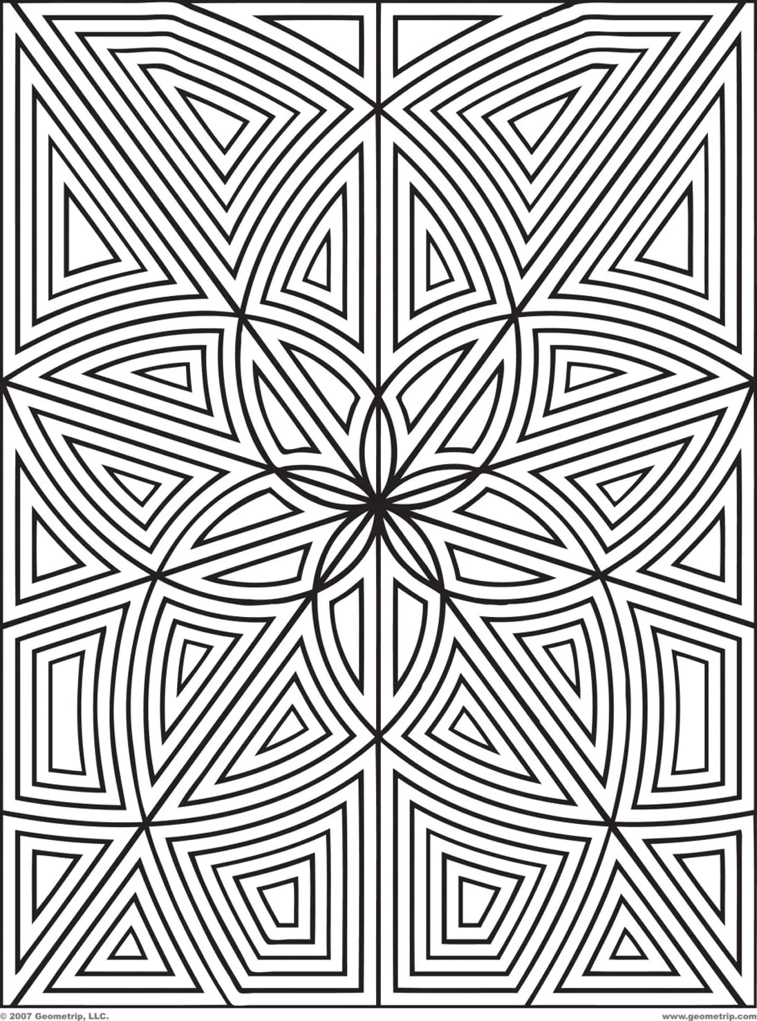 Ein symmetrisches Labyrinth zum Ausmalen (Anti-stress / Zen)