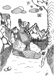 Zen-Fuchs (Ausmalbild von Allan)