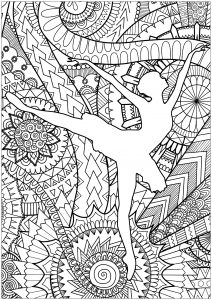 Balletttänzerin (Ausmalbild Anti-stress / Zen)