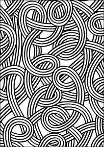 Verschlungene gewundene Linien (Ausmalbild Anti-stress / Zen)