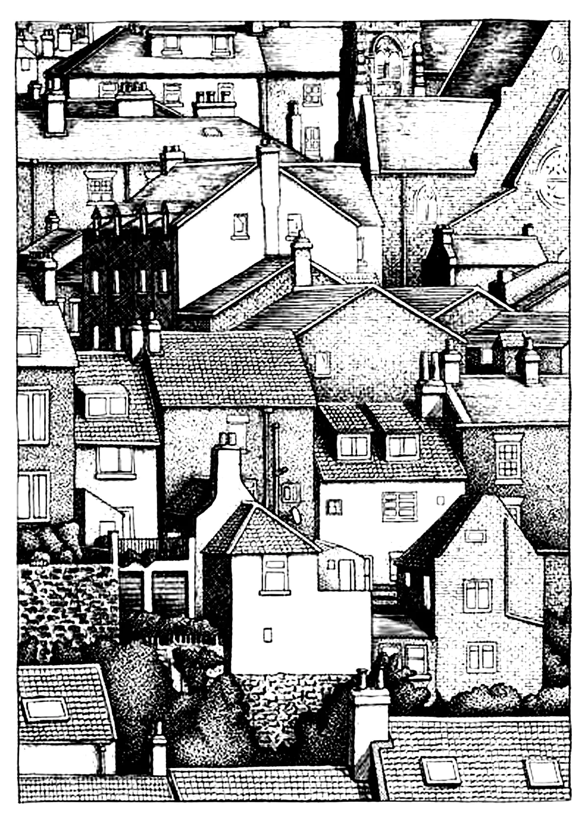 Architektur-zuhause-15312 (Ausmalbild von Architektur, Länder und Städte zum Ausdrucken und Ausmalen für Erwachsene)