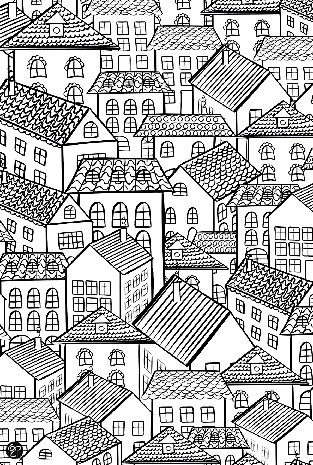 Architektur-zuhause-28975 (Ausmalbild von Architektur, Länder und Städte zum Ausdrucken und Ausmalen für Erwachsene)