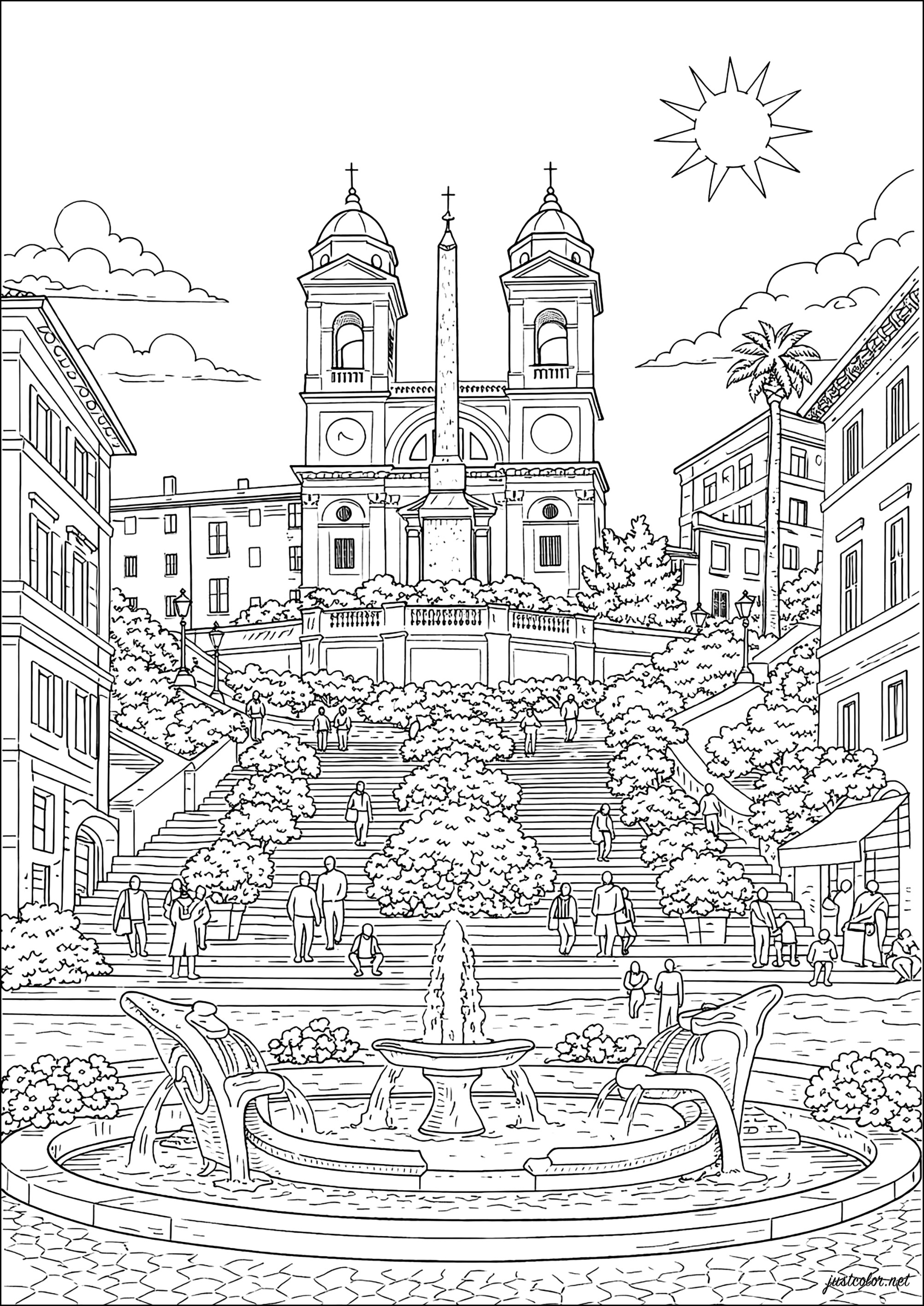 Architektur-zuhause-9651 (Ausmalbild von Länder, Städte und Denkmäler zum Ausdrucken und Ausmalen für Erwachsene)