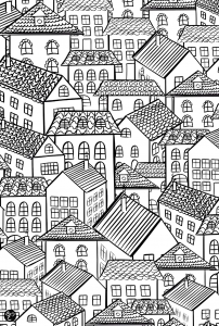 Malbuch Fur Erwachsene | JustColor : Architektur & Zuhause - 3 (Ausmalbild von Architektur, Länder und Städte)