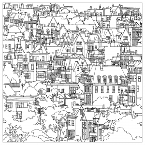 Die Stadt San Francisco (Ausmalbild von Architektur, Länder und Städte)