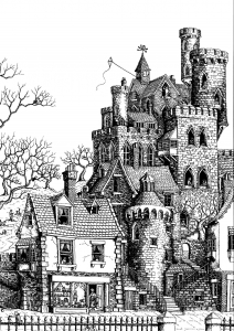 Malbuch Fur Erwachsene | JustColor : Architektur & Zuhause - 20 (Ausmalbild von Architektur, Länder und Städte)