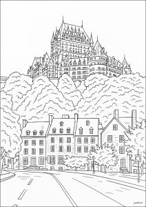 Chateau Frontenac, Quebec City (Kanada) (Ausmalbild von Architektur, Länder und Städte)