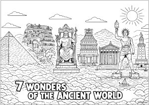 Herrliche Wunder der antiken Welt (Ausmalbild von Architektur, Länder und Städte)