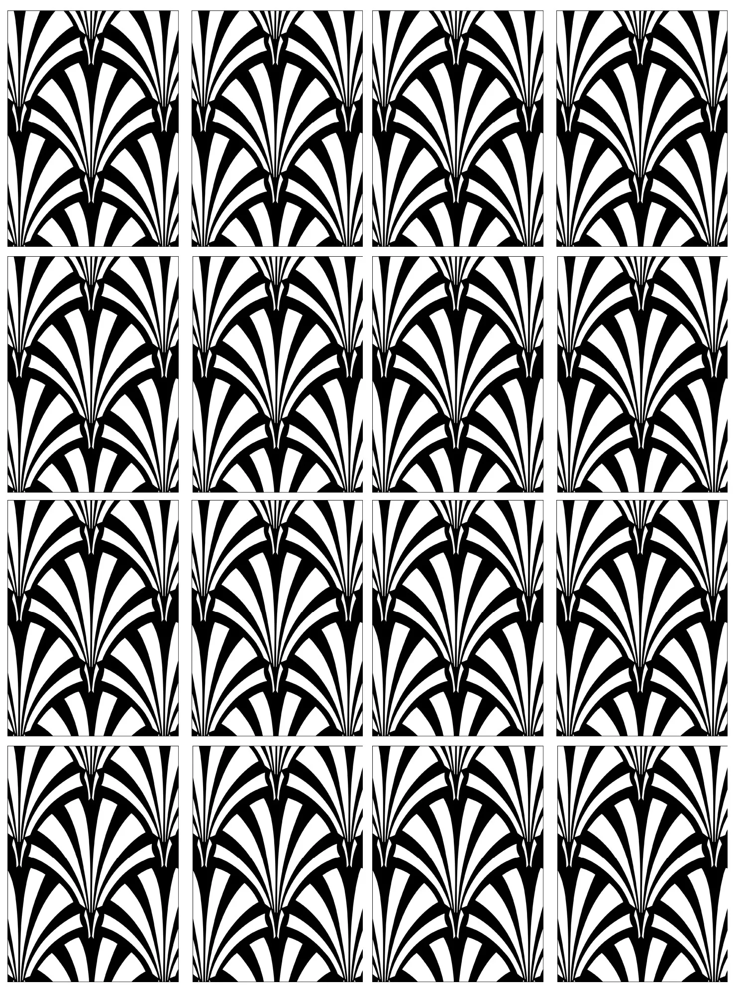 Art-Déco-Motive (Ausmalbild von Art deco zum Ausdrucken und Ausmalen für Erwachsene)