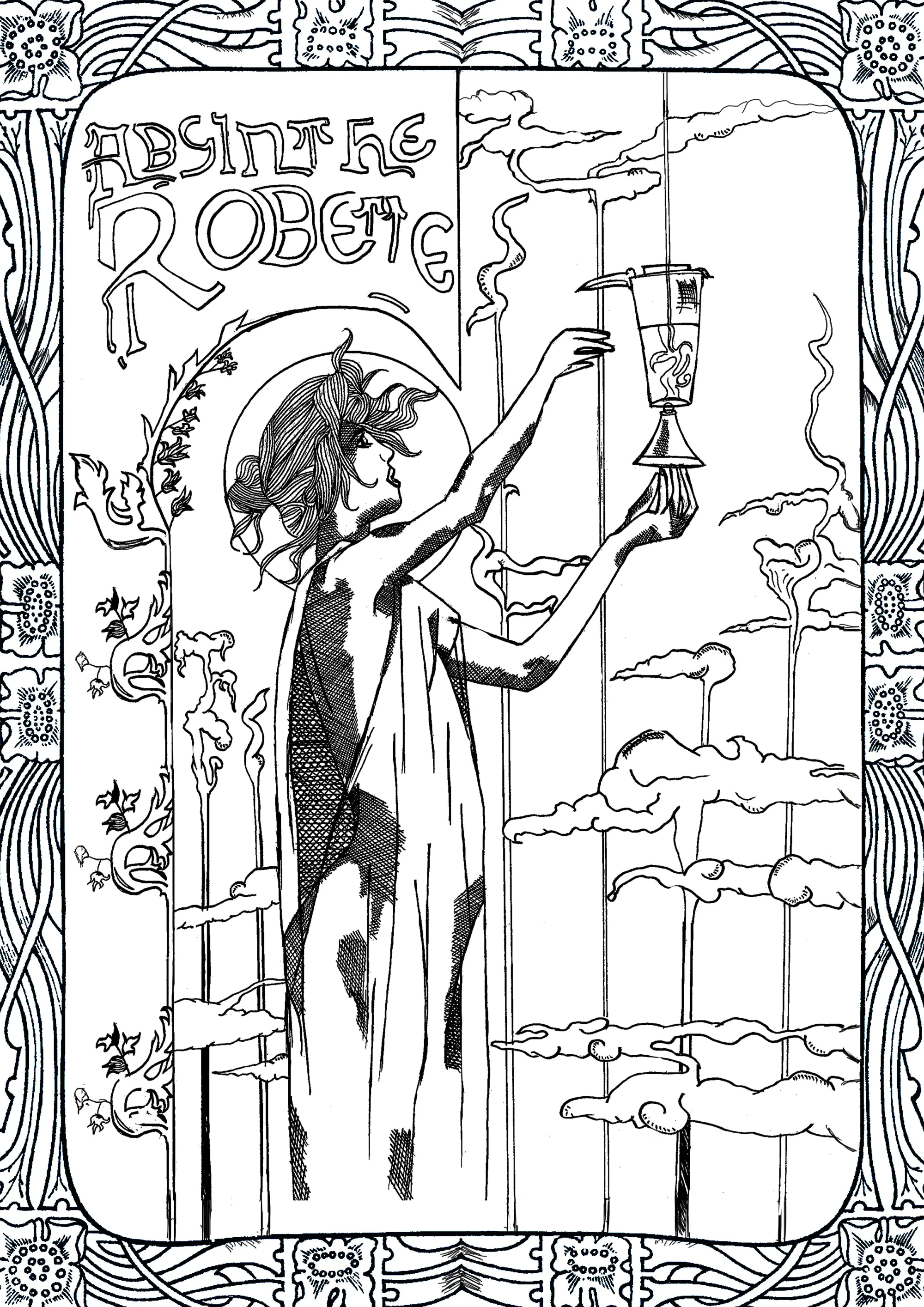 Farbenfroher-jugendstil-von-valentin (Ausmalbild von Art nouveau zum Ausdrucken und Ausmalen für Erwachsene)