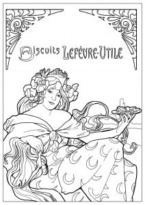 Cookies Lefèvre Utile Werbung von Alfons Mucha