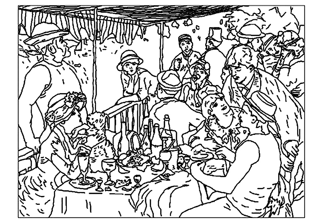 Ausmalbild von Luncheon of the Boating Party, von Renoir