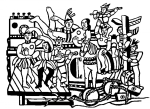 Fernand Léger: Die große Parade (Ausmalbild von Kunstwerk)