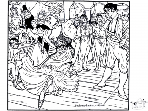 Henri de Toulouse-Lautrec - Marcelle Lender dancing the bolero in 'Chilpéric'. (Ausmalbild von Kunstwerk)