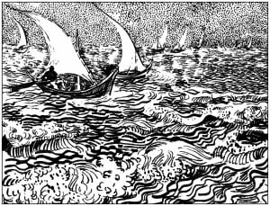Van Gogh - Saintes Marie de la Mer (Ausmalbild von Kunstwerk)