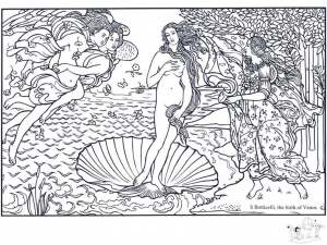 Sandro Botticelli - Die Geburt der Venus (Ausmalbild von Kunstwerk)