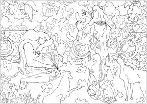 Paul-Élie Ranson - Prinzessinnen auf der Terrasse (Ausmalbild von Kunstwerk)