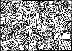 Jean Dubuffet - Garten L'Hourloupe (Ausmalbild von Kunstwerk)