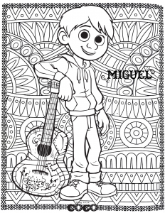 Kokosnuss : Miguel (Ausmalbild Rückkehr zur Kindheit)