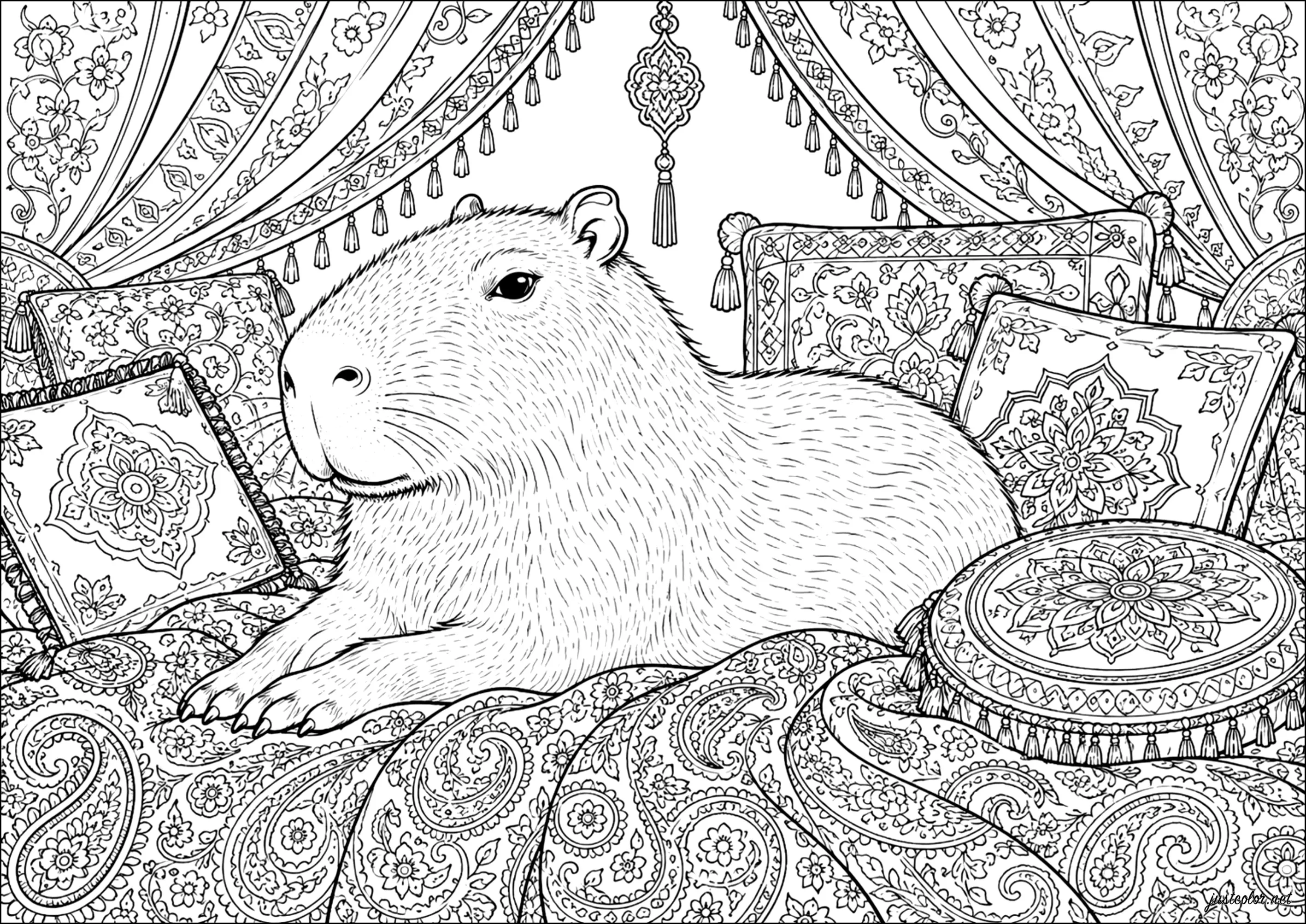 Wasserschwein-62121 (Ausmalbild zum Ausdrucken und Ausmalen für Erwachsene)