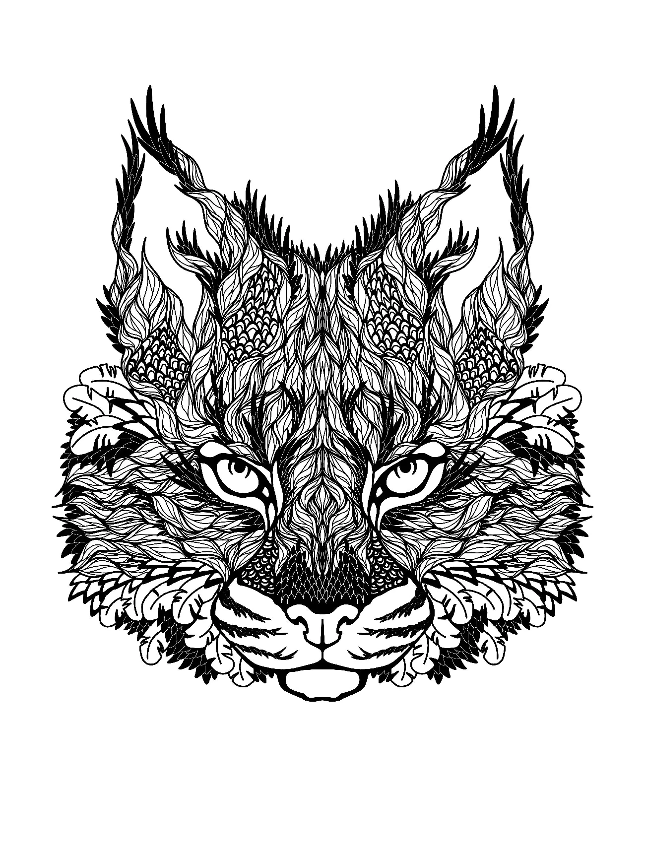 Kopf der Katze in Farbe (Katzen)