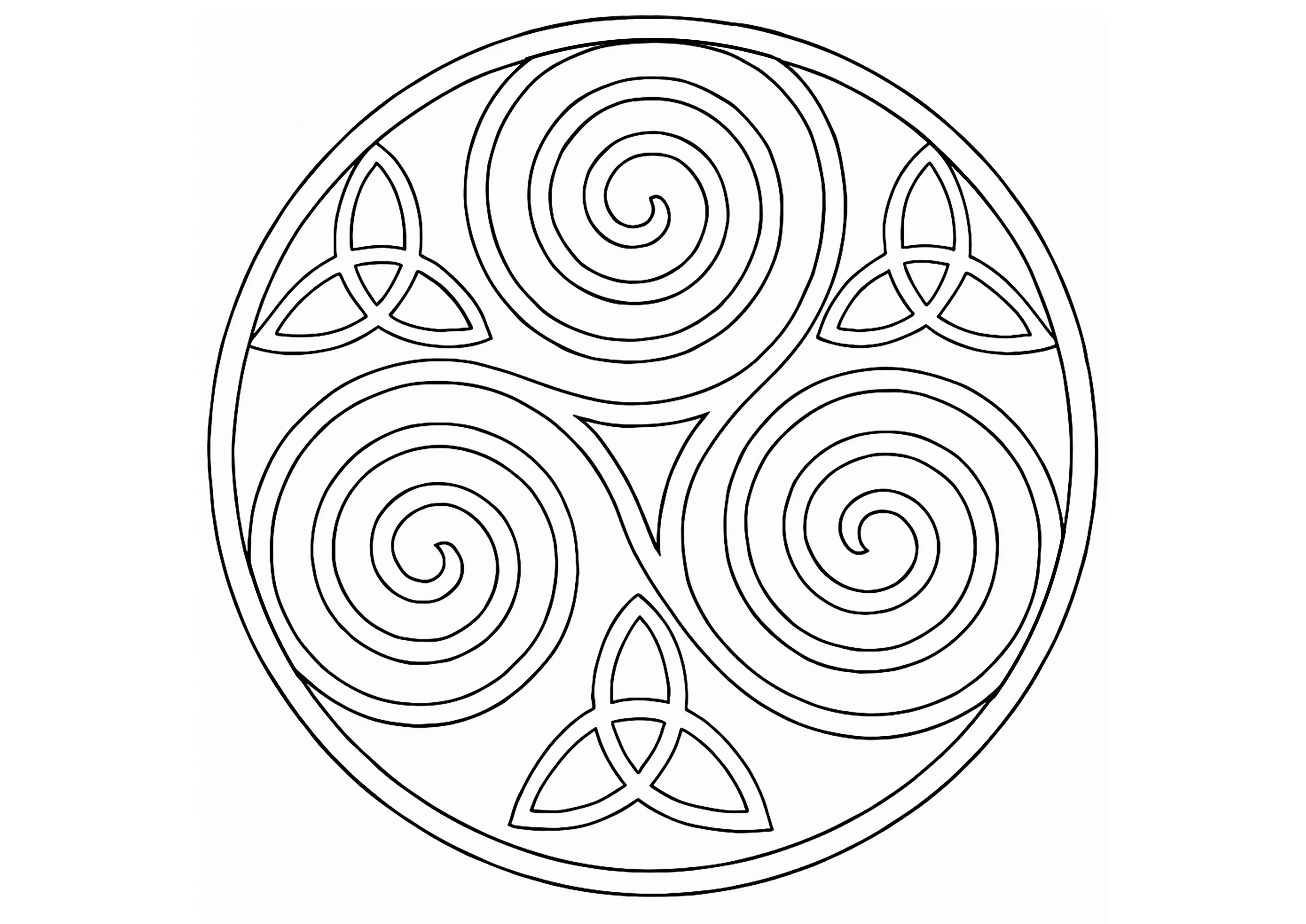 Keltische Rosette (Ausmalbild von Keltische Kunst zum Ausdrucken und Ausmalen für Erwachsene)