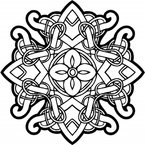 Symmetrisches, von der keltischen Kunst inspiriertes Design (Ausmalbild von Keltische Kunst)