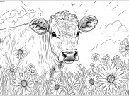 Ausmalbilder von Kühe zum Ausdrucken und Ausmalen für Erwachsene