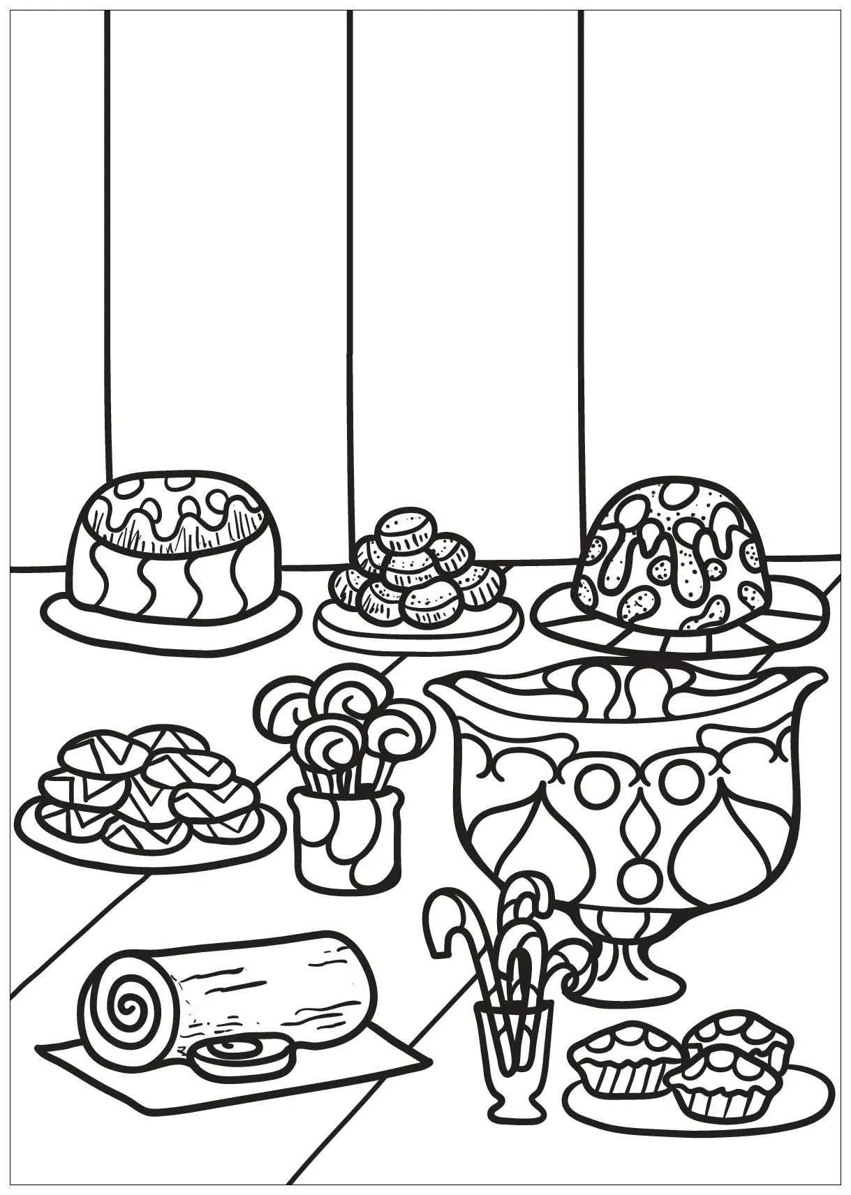 Cupcakes-58084 (Ausmalbild zum Ausdrucken und Ausmalen für Erwachsene)
