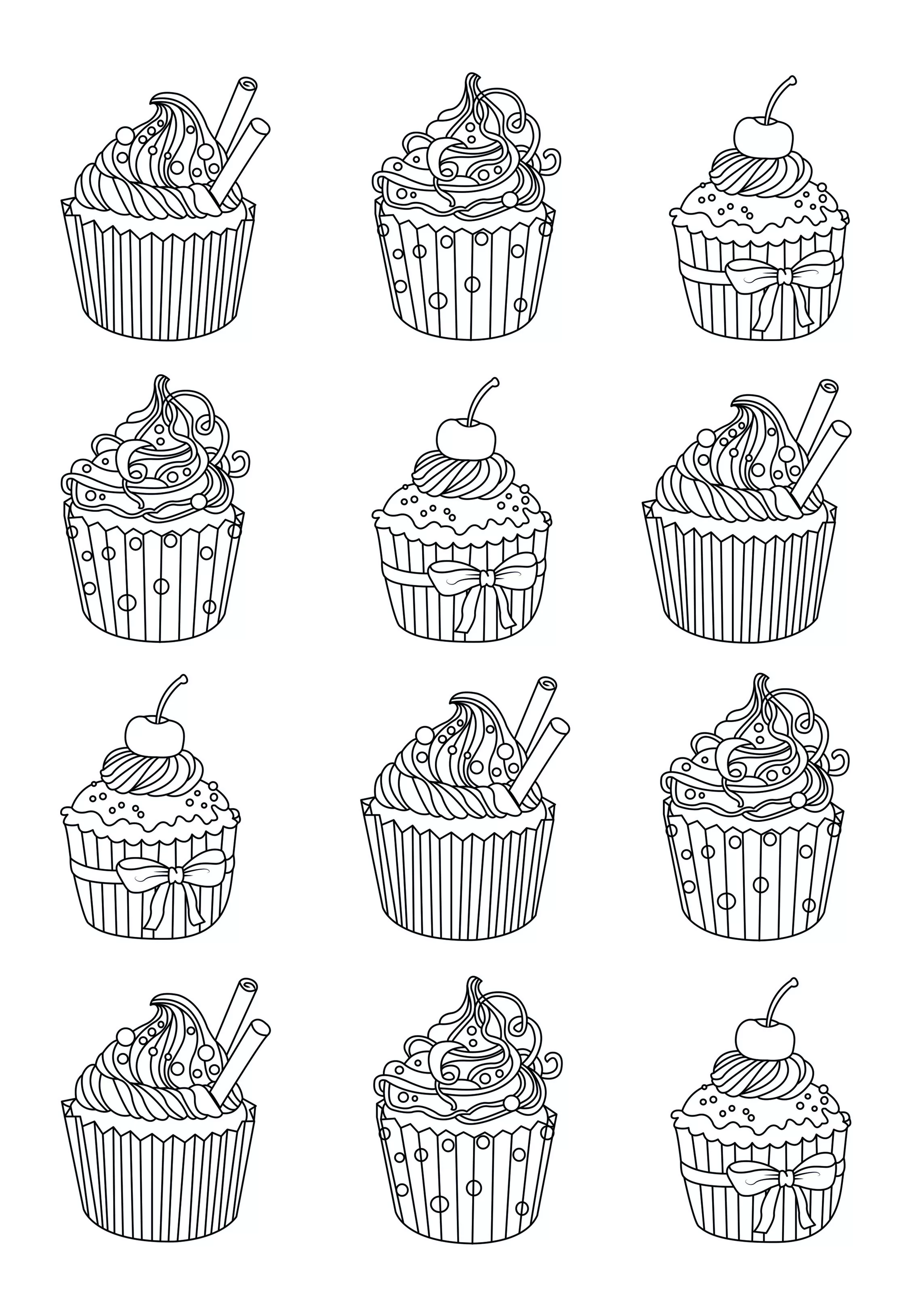 Cupcakes-63862 (Ausmalbild zum Ausdrucken und Ausmalen für Erwachsene)