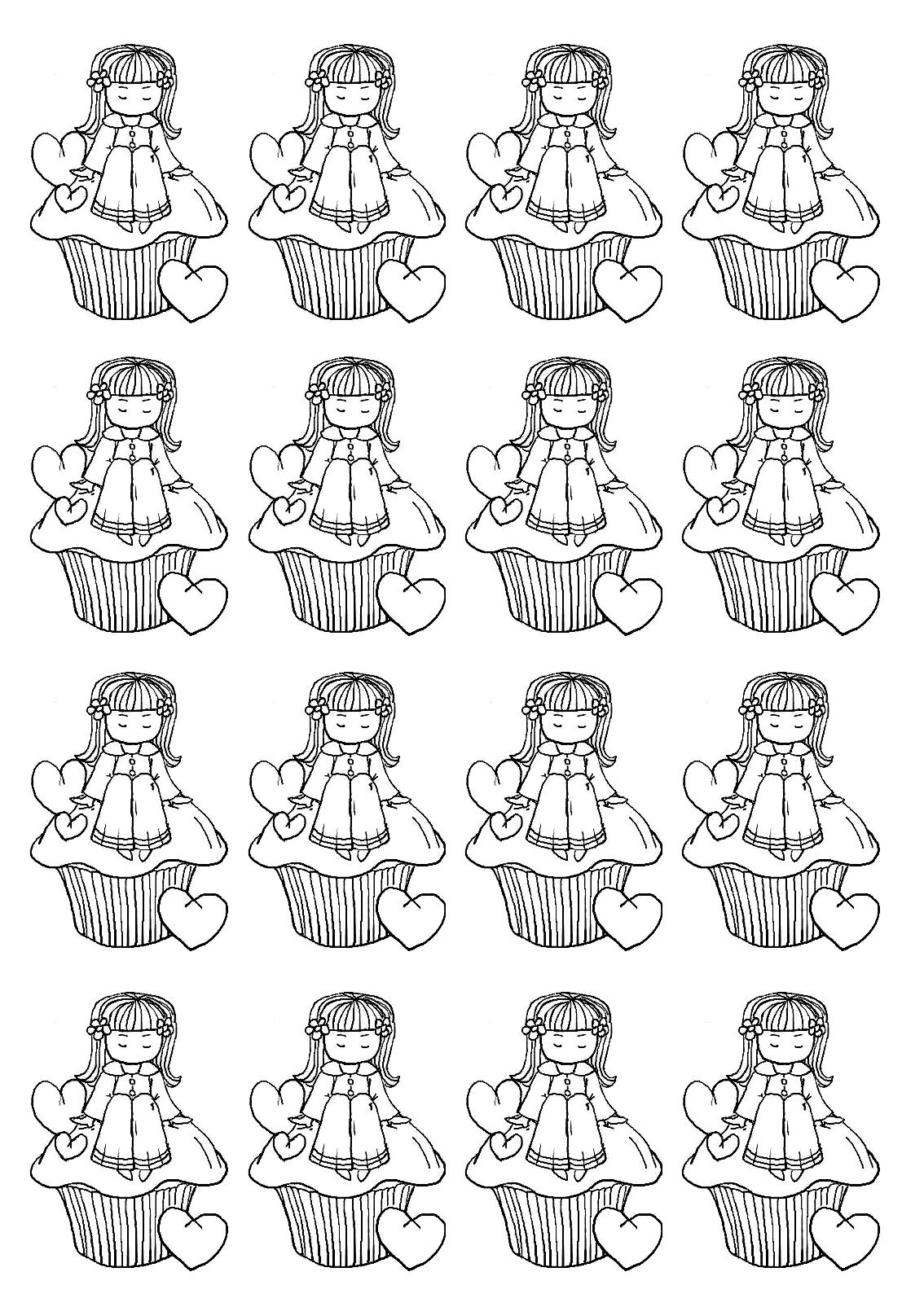 Cupcakes-79415 (Ausmalbild zum Ausdrucken und Ausmalen für Erwachsene)