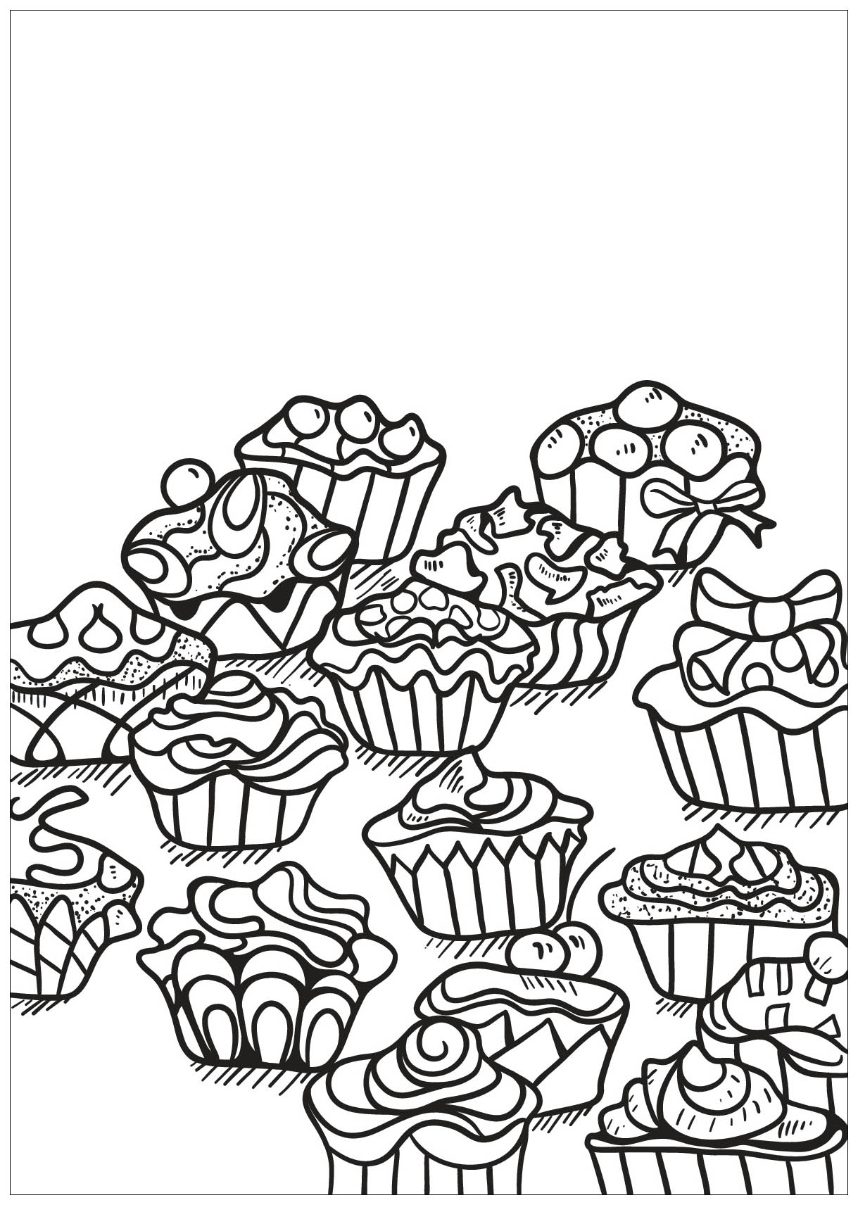 Malbuch Fur Erwachsene : Cupcakes - 34