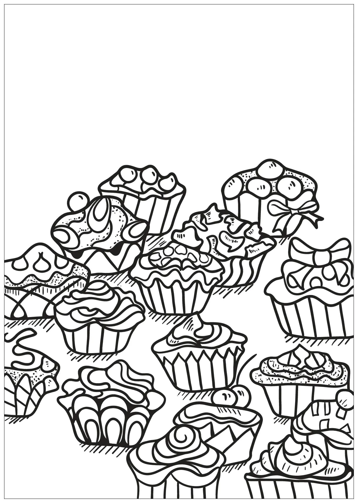 Cupcakes-98644 (Ausmalbild zum Ausdrucken und Ausmalen für Erwachsene)