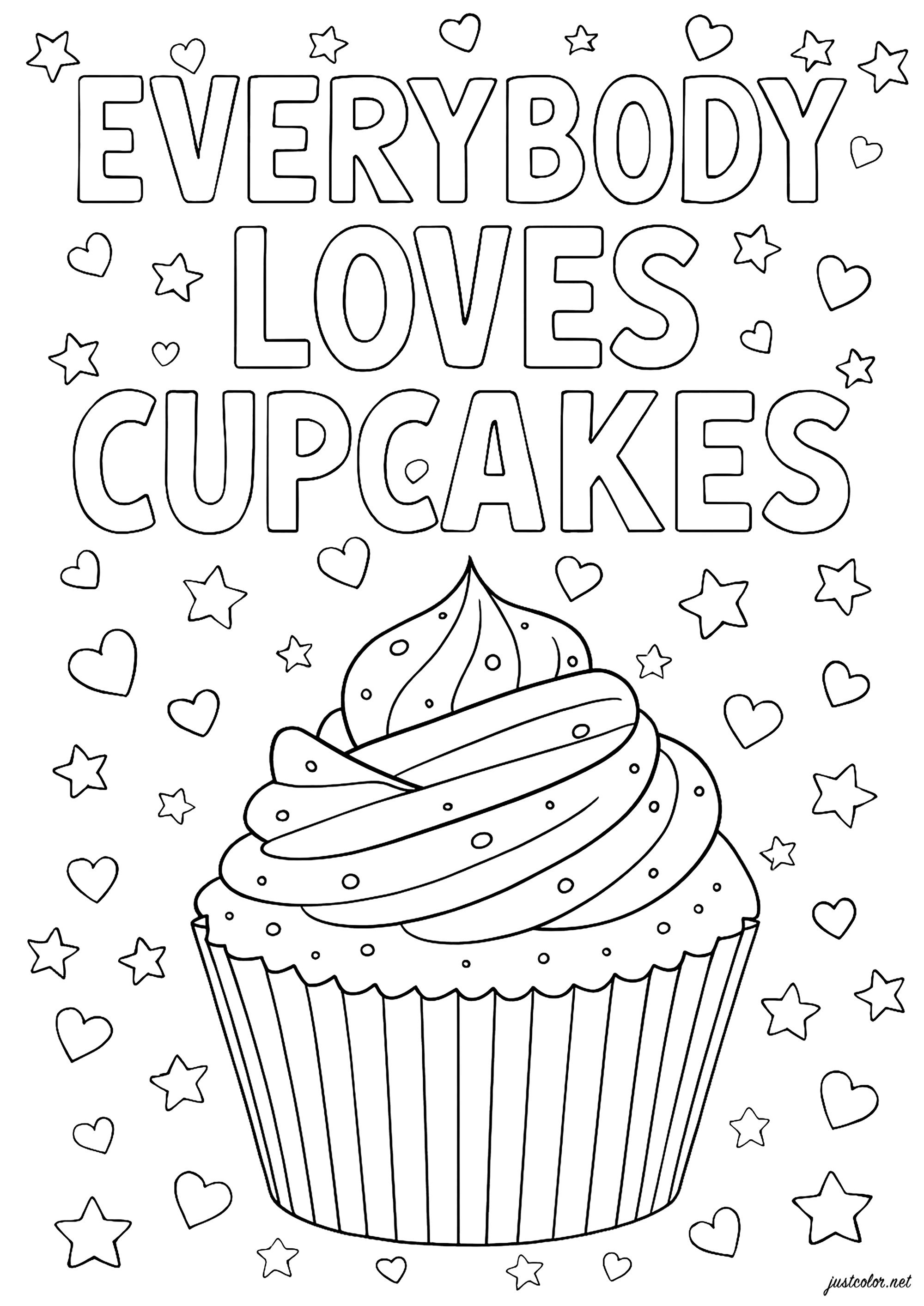 Cupcakes-10935 (Ausmalbild zum Ausdrucken und Ausmalen für Erwachsene)