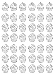 Törtchen und Andy Warhol (Ausmalbild von Cupcakes)