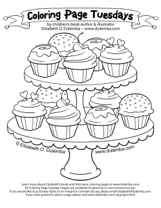 Verschiedene und unterschiedliche Cupcakes, bereit zum Verzehr! (Ausmalbild)