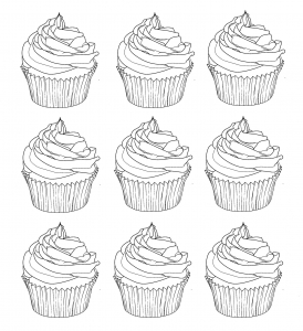 Cupcakes Warhol (Ausmalbild)