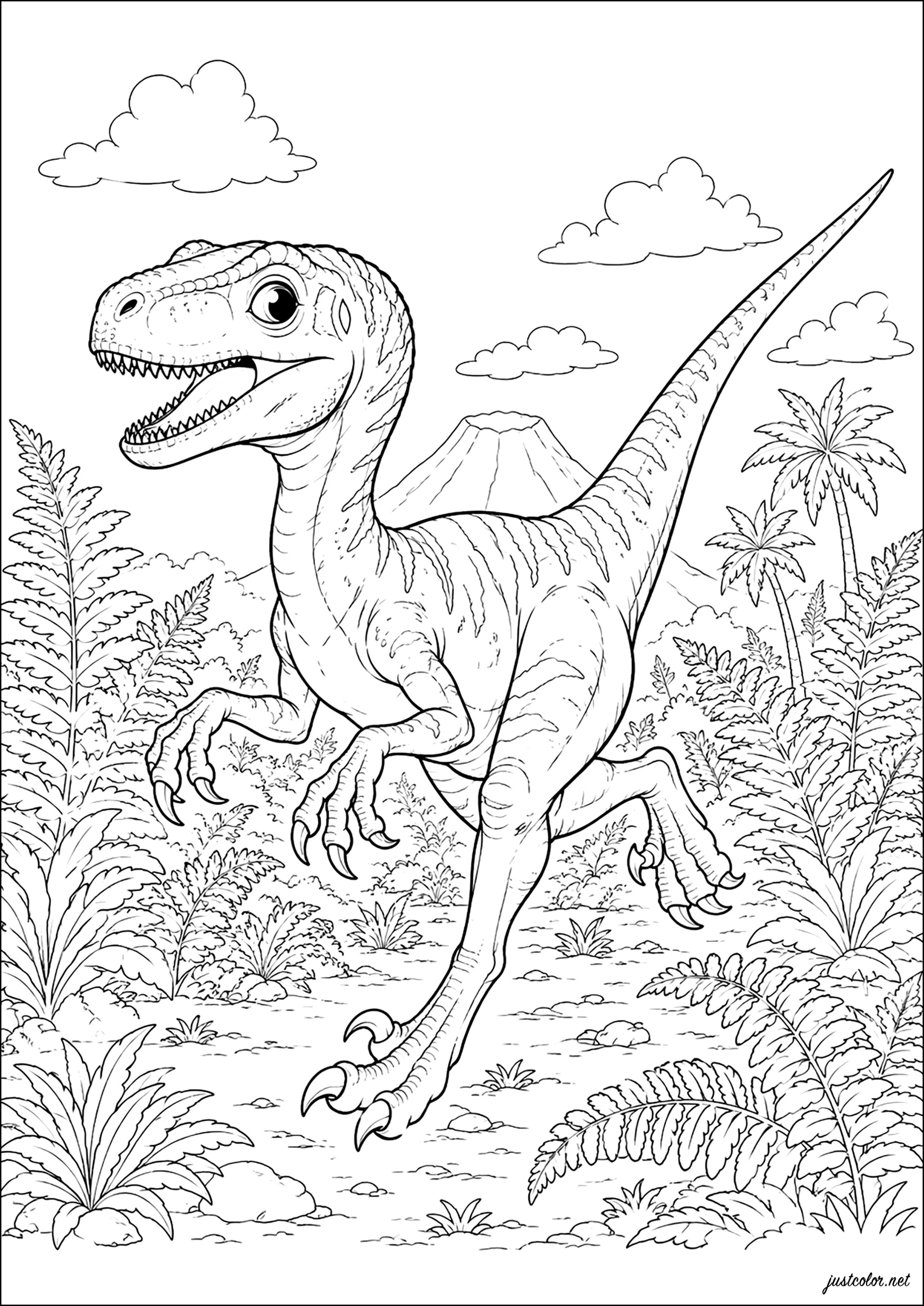 Dinosaurier-12320 (Ausmalbild zum Ausdrucken und Ausmalen für Erwachsene)