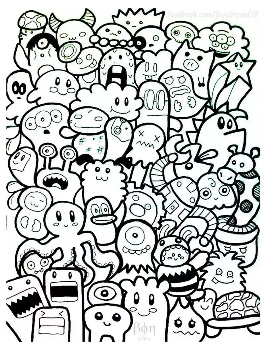 Gekritzelkunst-gekritzel-85552 (Ausmalbild von Doodle art / Doodling zum Ausdrucken und Ausmalen für Erwachsene)