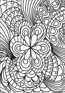 Hübsches Doodle mit einer zentralen Blume