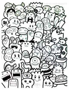 Malbuch Fur Erwachsene | JustColor : Gekritzelkunst / Gekritzel - 4 (Ausmalbild von Doodle art / Doodling)