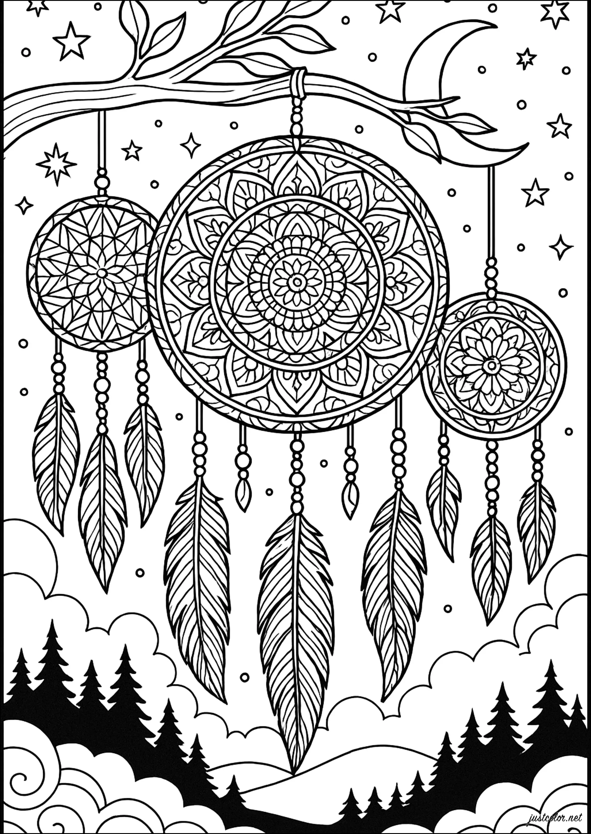 Traumfanger-13166 (Ausmalbild zum Ausdrucken und Ausmalen für Erwachsene)