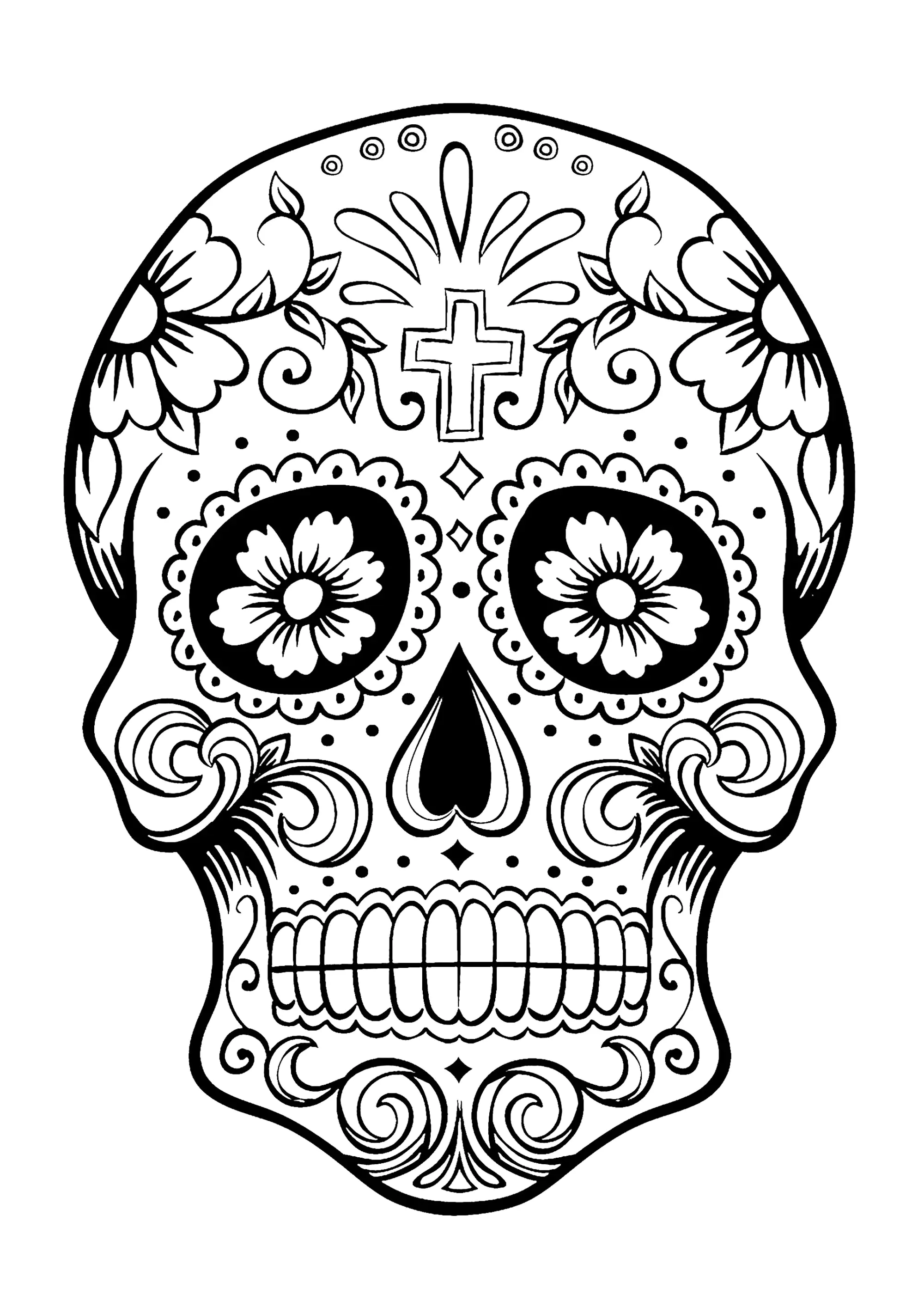 El-dia-de-los-muertos-36799 (Ausmalbild von El Dia De Los Muertos zum Ausdrucken und Ausmalen für Erwachsene)