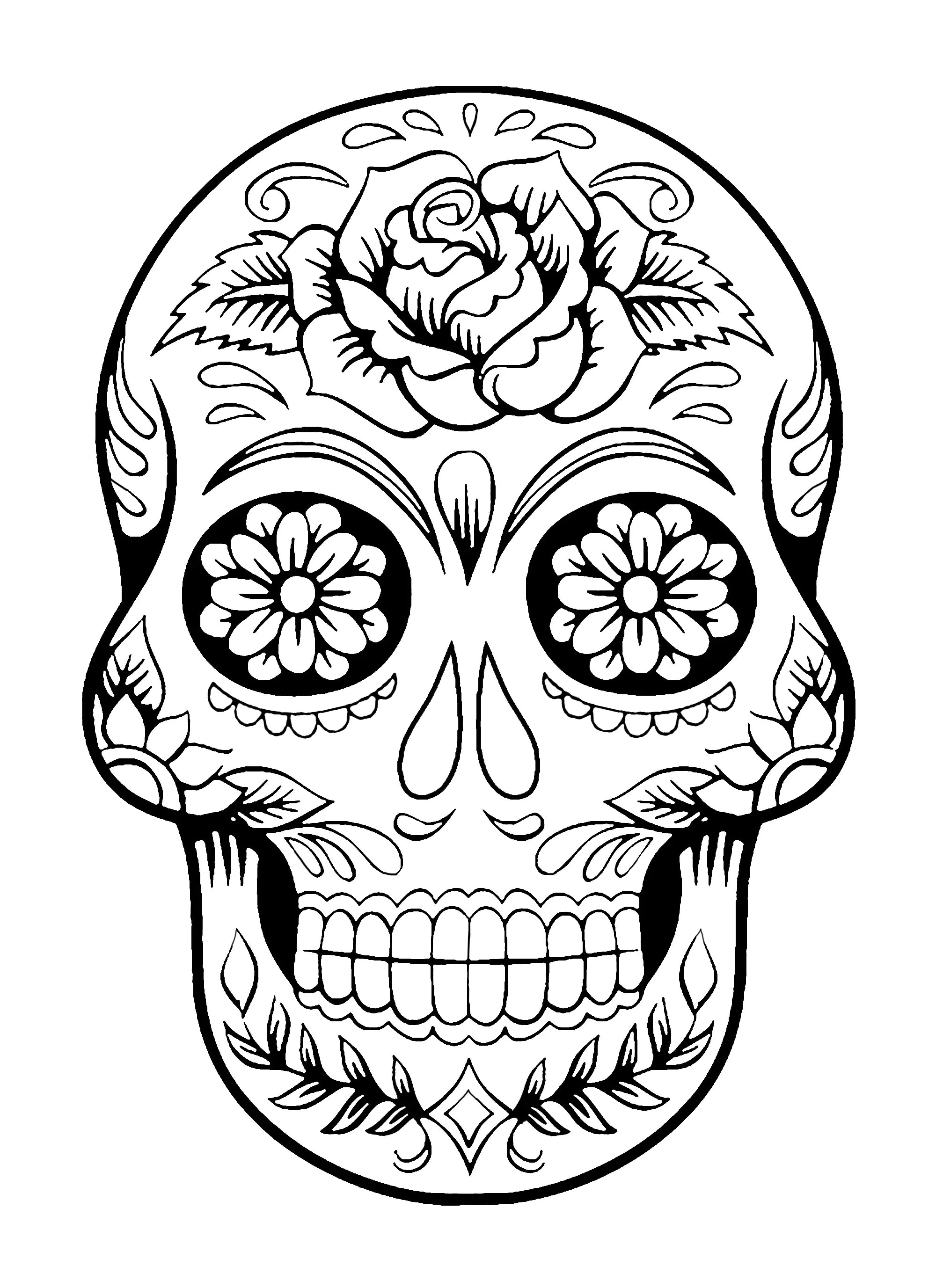El-dia-de-los-muertos-64218 (Ausmalbild von Fishes coloring pages for adults zum Ausdrucken und Ausmalen für Erwachsene)