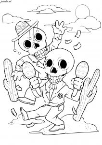 Tanzende Skelette (Ausmalbild von SPZ artworks)